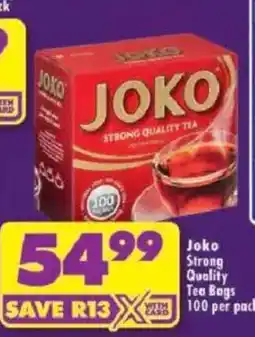Shoprite Joko Strong Quality Tea Bags offer