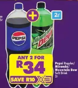 Shoprite Pepsi Regular/Miranda/Mountain Dew Soft Drink offer