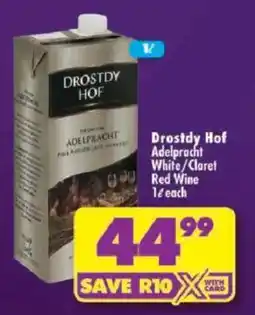 Shoprite Drostdy Hof Adelpracht White/Claret Red Wine offer