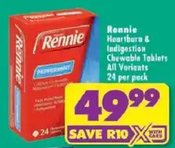 Shoprite Rennie Heartburn & Indigestion Chewable Tablets offer