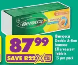 Shoprite Berocca Double Action Immune Effervescent Tablets offer
