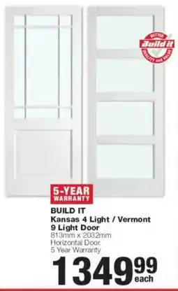Build It BUILD IT Kansas 4 Light / Vermont 9 Light Door offer