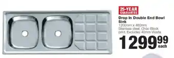 Drop In Double End Bowl Sink