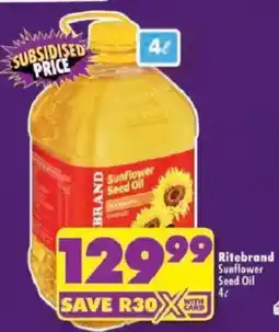 Shoprite Ritebrand Sunflower Seed Oil offer