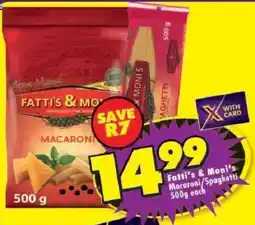 Shoprite Fatti's & Moni's Macaroni/Spaghetti offer