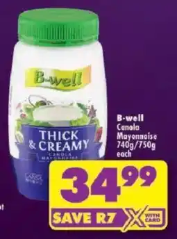 Shoprite B-well Thick & Creamy Mayonnaise offer