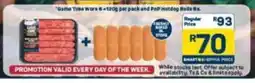 Pick n Pay Game Time Wors & PnP Hotdog Rolls offer