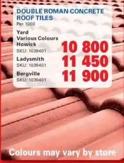 Cashbuild Double Roman Concrete Roof Tiles offer