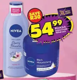 Shoprite Nivea Oil in Lotion Cherry Blossom offer