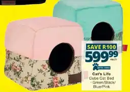 Checkers Cat's Life Cube Cat Bed offer