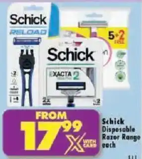 Schick Disposable Razor Range