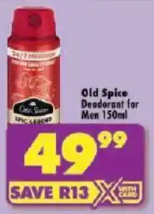 Shoprite Old Spice Deodorant for Men offer