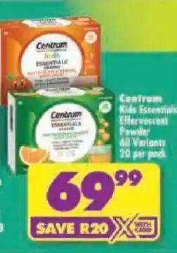Shoprite Centrum Kids Essentials Effervescant Powder offer