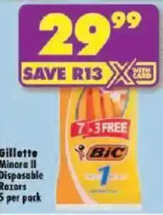 Shoprite Gillette Minora II Disposable Razors offer