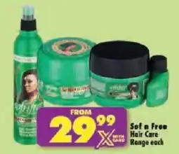 Shoprite Sof n Free Hair Care Range offer