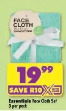 Shoprite Essentials Face Cloth Set offer