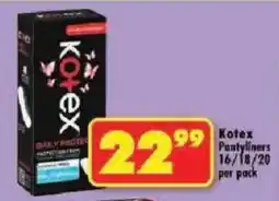 Shoprite Kotex Pantyliners offer