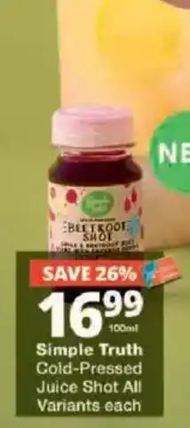 Checkers Simple Truth Cold-Pressed Juice Shot offer