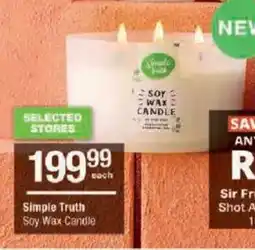 Checkers Simple Truth Soy Wax Candle offer