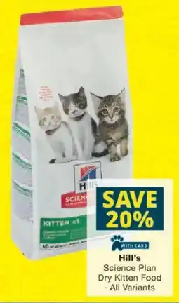 Checkers Hill's Science Plan Dry Kitten Food offer