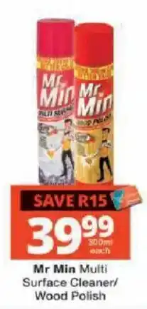 Checkers Mr Min Multi Surface Cleaner/ Wood Polish offer