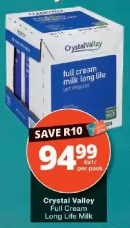 Checkers Crystal Valley Full Cream Long Life Milk offer