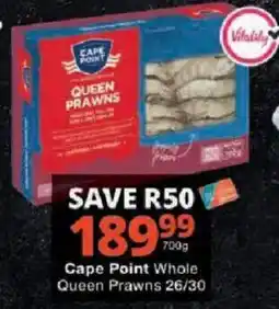 Checkers Cape Point Whole Queen Prawns offer