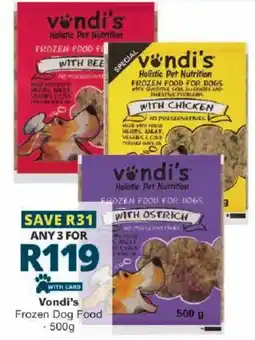 Checkers Vondi's Frozen Dog Food offer
