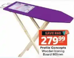 Checkers Profile Concepts Wooden Ironing Board 900mm offer