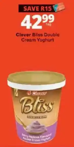 Checkers Clover Bliss Double Cream Yoghurt offer
