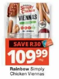 Checkers Rainbow Simply Chicken Viennas offer