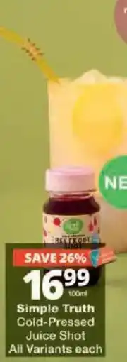 Checkers Simple Truth Cold-Pressed Juice Shot offer