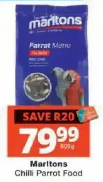 Checkers Marltons Chilli Parrot Food offer