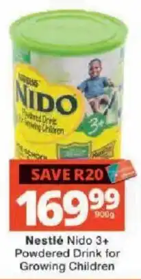 Checkers Nestlé Nido 3+ Powdered Drink for Growing Children offer