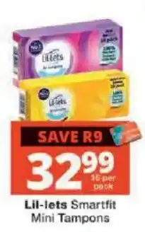 Checkers Lil-lets Smartfit Mini Tampons offer