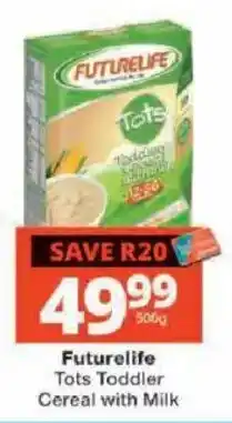 Checkers Futurelife Tots Toddler Cereal with Milk offer