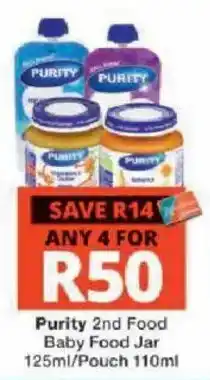 Checkers Purity 2nd Food Baby Food Jar offer