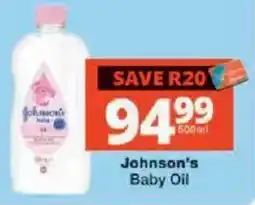 Checkers Johnson's Baby Oil offer