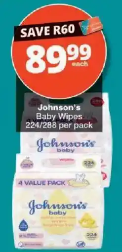 Checkers Johnson's Baby Wipes offer