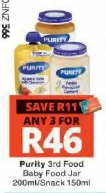 Checkers Purity 3rd Food Baby Food Jar offer
