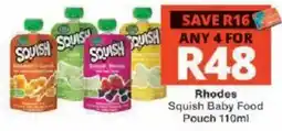 Checkers Rhodes Squish Baby Food Pouch offer