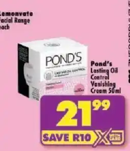 Shoprite Pond's Lasting Oil Control Vanishing Cream offer