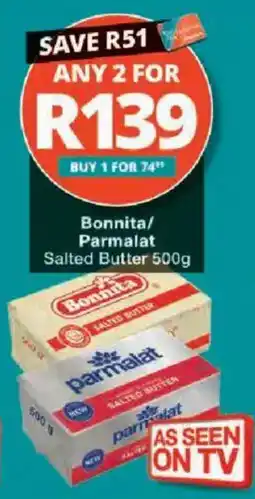 Checkers Bonnita/ Parmalat Salted Butter offer