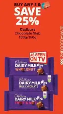 Checkers Cadbury Chocolate Slab offer