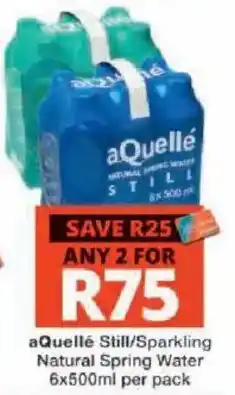 Checkers aQuellé Still/Sparkling Natural Spring Water offer