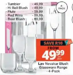 Checkers Lav Nevakar Blush Glassware Range offer