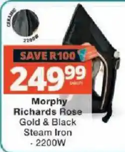 Checkers Morphy Richards Rose Gold & Black Steam Iron offer