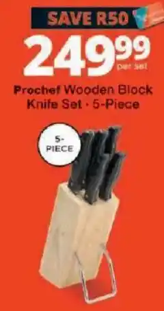 Checkers Prochef Wooden Block Knife Set offer
