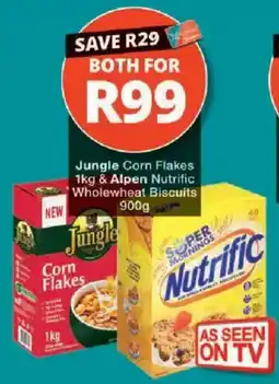 Checkers Jungle Corn Flakes & Alpen Nutrific Wholewheat Biscuits offer