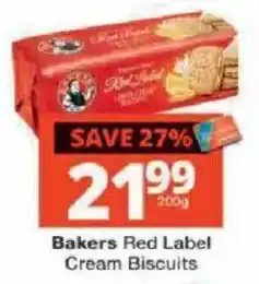 Checkers Bakers Red Label Cream Biscuits offer